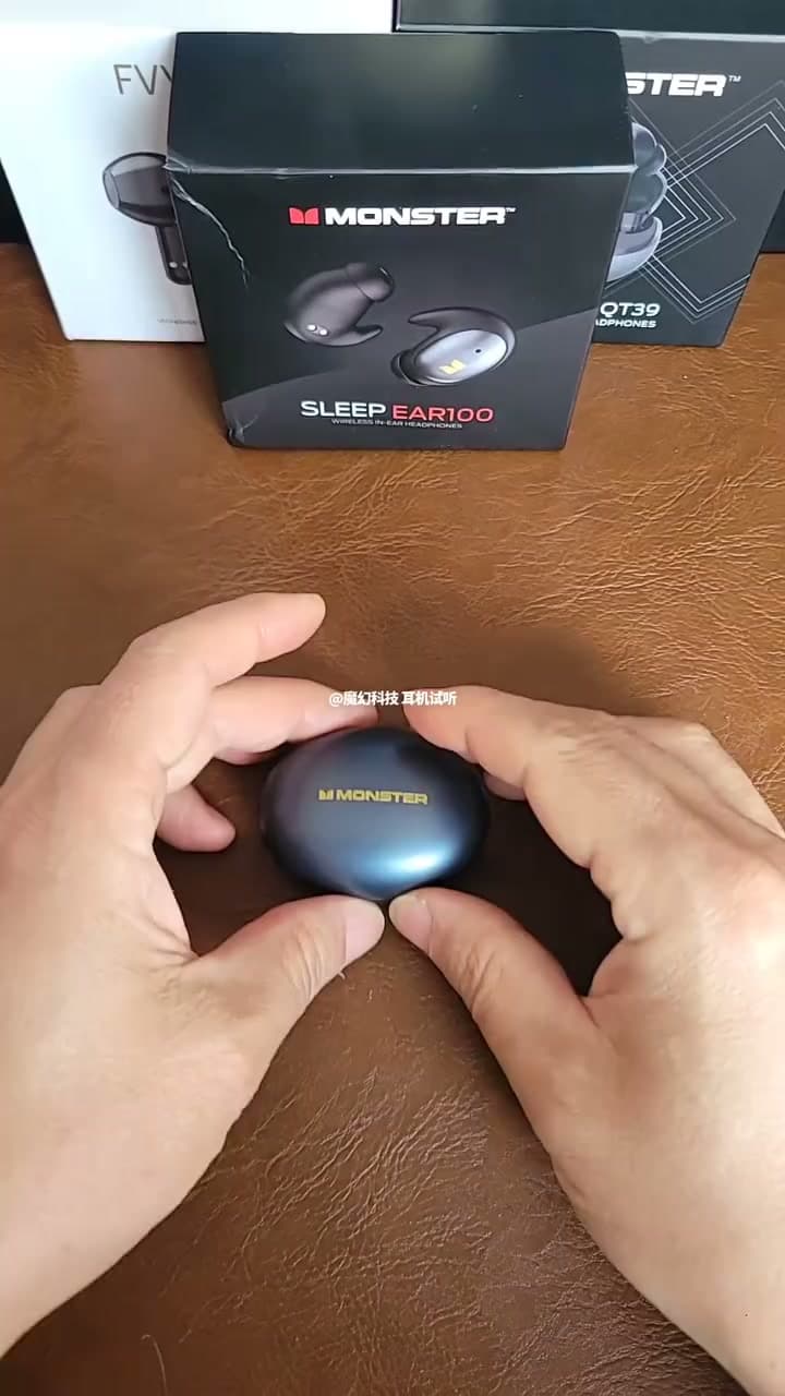 自由潜水技巧视频解析：魔声（Monster）Sleep Ear100 睡眠耳机蓝牙降噪隔音耳塞无痛侧睡零压感超薄舒适不压耳助眠入耳式隐形 锖黑色【深度降噪助眠+80h续航】