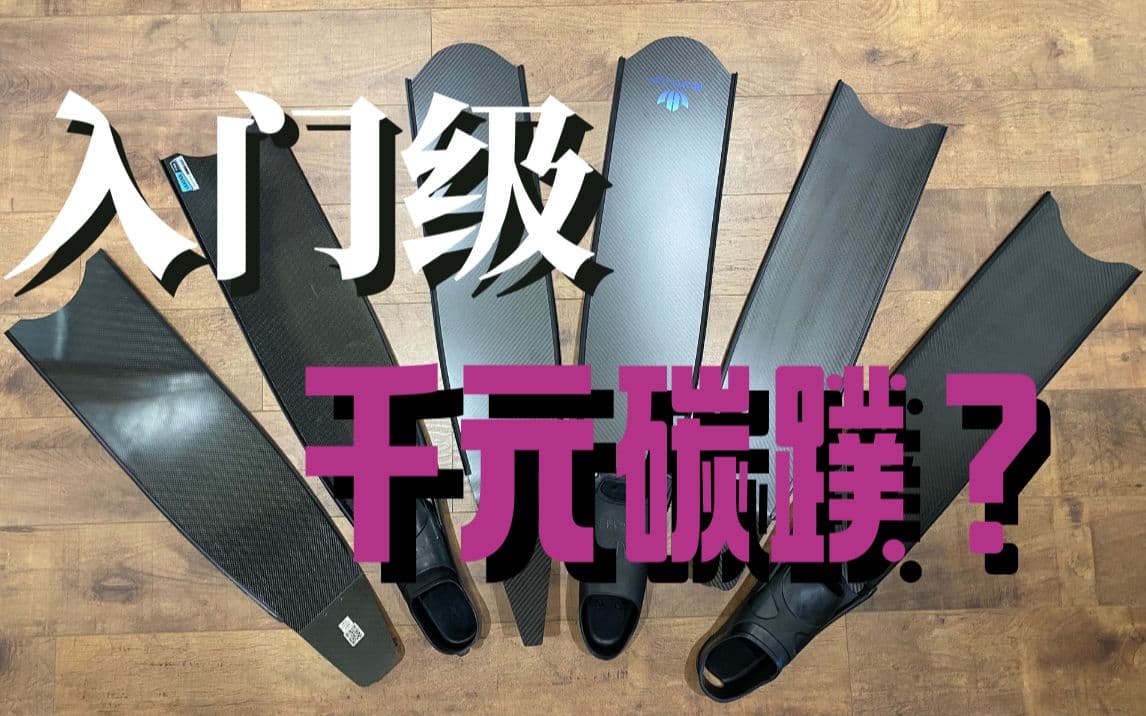 自由潜水装备视频解析：1400元以下入门级自由潜碳纤维脚蹼Leaderfins 华域HUAYU TR50 Cressi 科越思